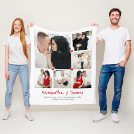 De Velo Cobertor personalizado com 6 fotos com nomes e cit