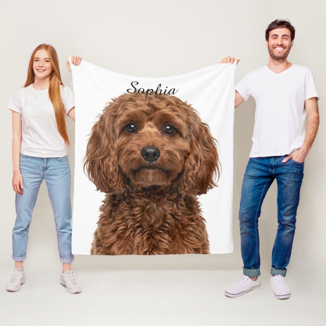 De Velo Cobertor Personalizado com Foto do Cavapoo Ruby (In Situ)