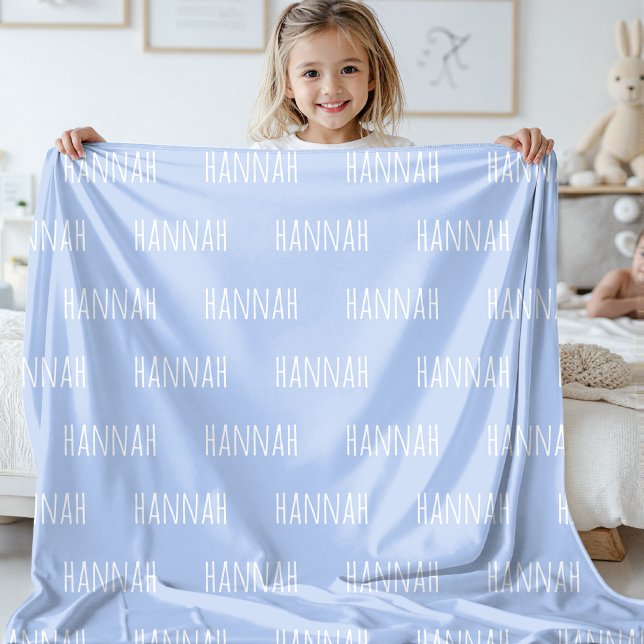 De Velo Cobertor Personalizado Com Nome Para Crianças Meni (Sky Blue Children’s Name Blanket – Personalized Kids Blanket for Girls and Boys)