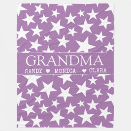 De Velo Cobertor personalizado da vovó com os nomes dos ne