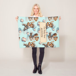 De Velo Cobertor Personalizado para Bebê – Ursinhos em Aqu