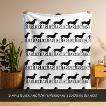 Cobertor Personalizado Preto e Branco Simples para