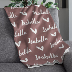 De Velo Cobertor Personalizado Rosa-Toupe com Corações
