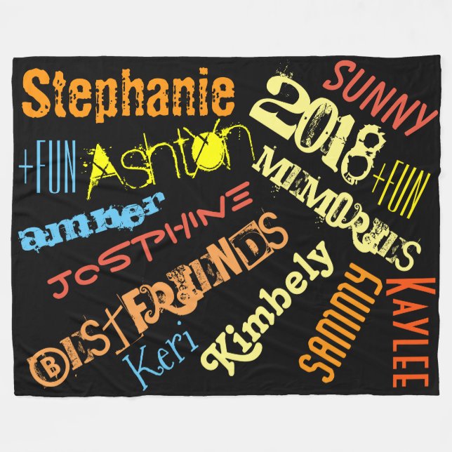 De Velo Cobertor Personalizado Sunshine 8 a 10 Nomes (Frente (Horizontal))