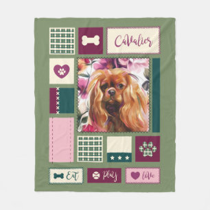De Velo cobertor Ruby Cavalier médio rosa verde