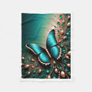 De Velo Cobertor Sherpa Borboleta Azul