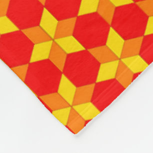 De Velo Cobertor Sherpa Geométrico Laranja Vermelho