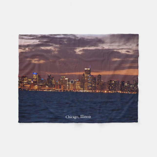 De Velo cobertor Skyline Chicago (Frente (Horizontal))