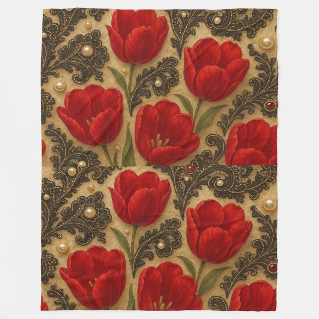 De Velo COBERTOR Tulipas e Renda  DESIGN  (Frente)