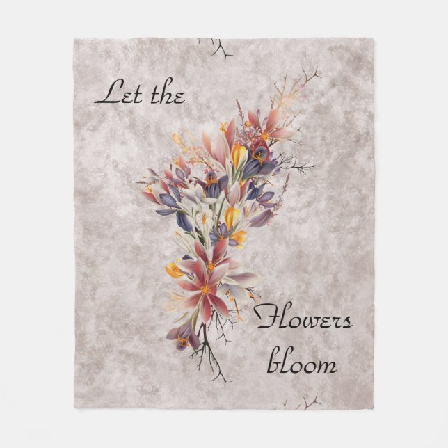 De Velo Deixem as Flores Bloom Earth Tone voar no cobertor (Frente)