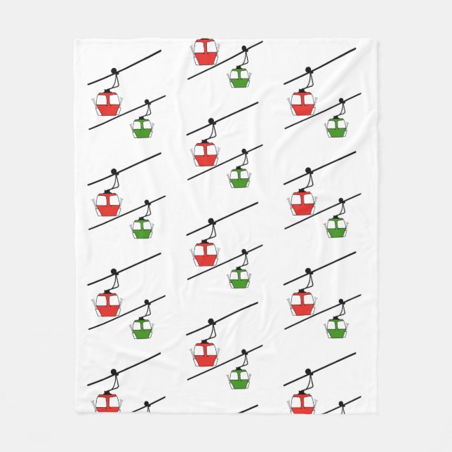 De Velo gondolas vermelhas e verdes no cobertor branco (Frente)