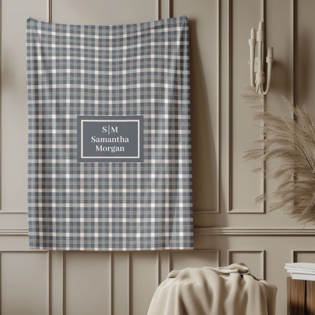 De Velo Nome Personalizado Cobertor Cinza Chic Estilo Mini (Custom Name Grey Blanket Chic Minimalist Style)