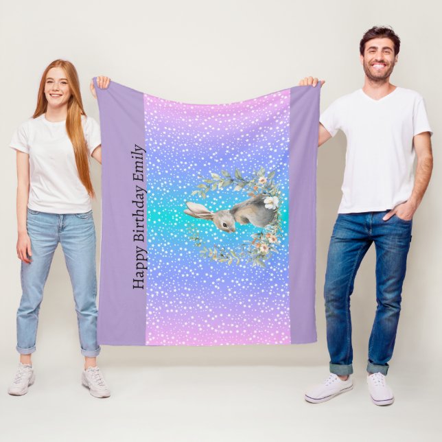 De Velo presente Bunny Rabbit - cobertor personalizado (In Situ)