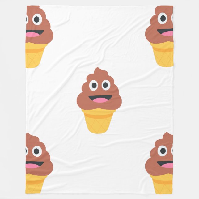 De Velo sorvete cone poo emoji cobertor (Frente)