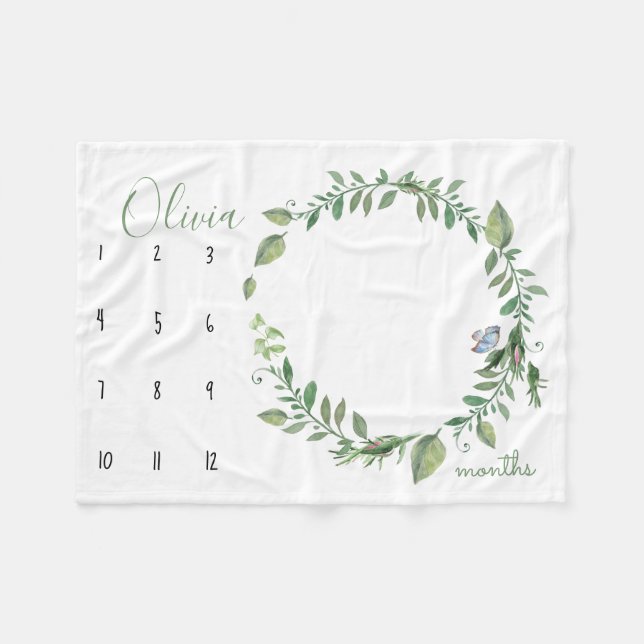 De Velo Veja-me crescer - cobertor fotográfico com aquarel (Frente (Horizontal))