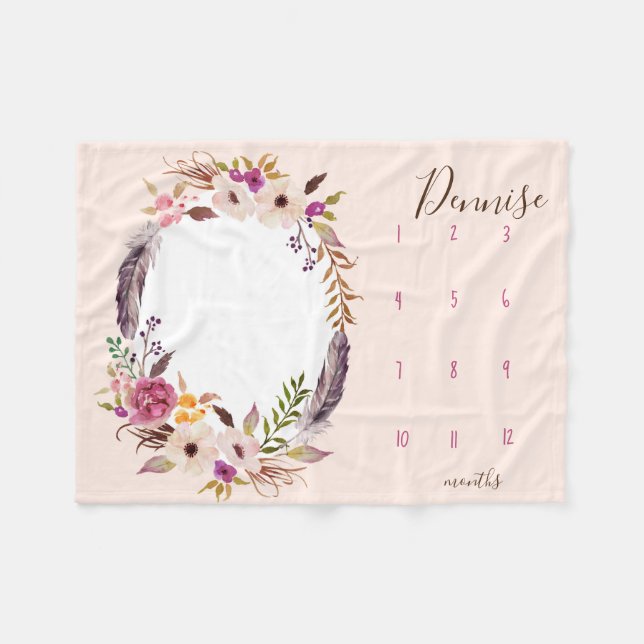 De Velo Veja-me crescer - cobertor fotográfico com aquarel (Frente (Horizontal))