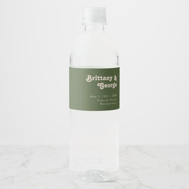 De Vinho Rótulo Simples Retro Vibes Azul Garrafa (Frente)