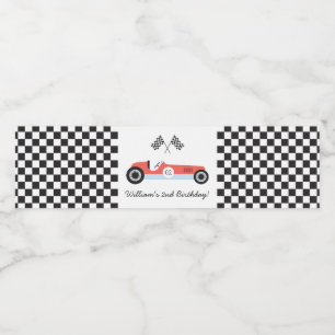 De Vinho Vintage Race Car Party Água Rótulo da garrafa