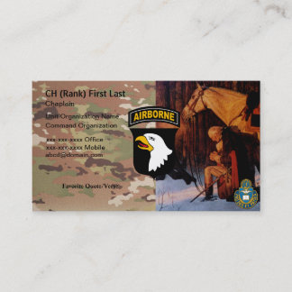 De Visita 101st Cartão do capelão da divisão