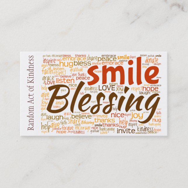 De Visita Ato aleatório do cartão da bondade (Frente)