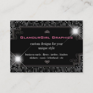 De Visita Azulejo do preto da faísca & do brilho: Cartão d