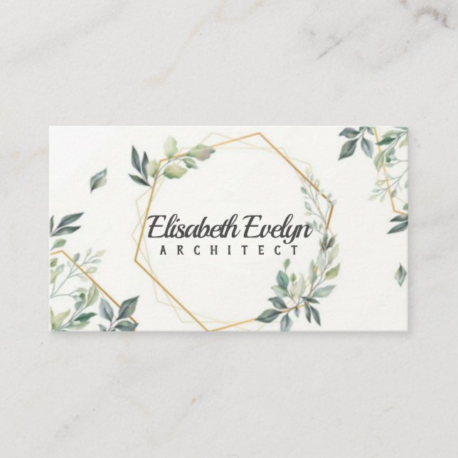 De Visita Belo cartão floral com ouro (Frente)