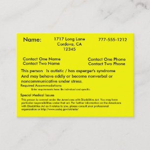 De Visita Cartão alerta autístico V2