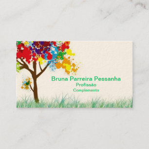 De Visita Cartão árvore colorida