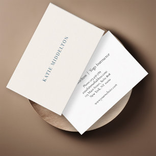 De Visita Cartão azul bege simples