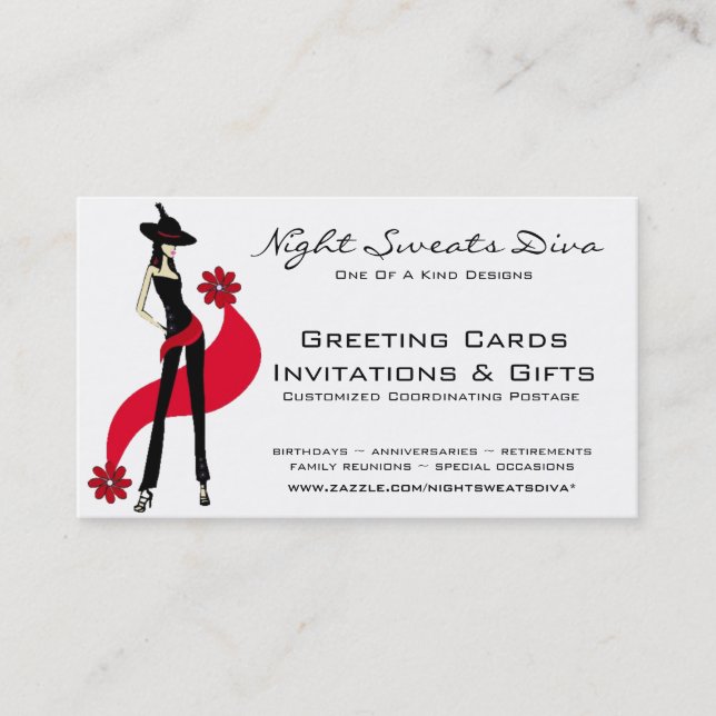 De Visita Cartão da diva (Frente)