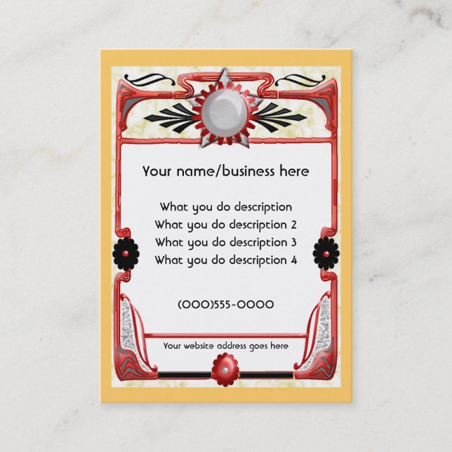 De Visita cartão da estrela (Frente)