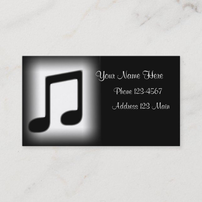 De Visita Cartão da música (Frente)