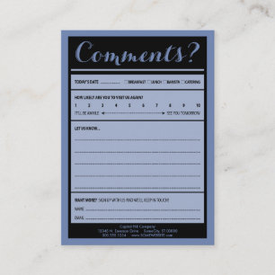 De Visita cartão do comentário da cafetaria