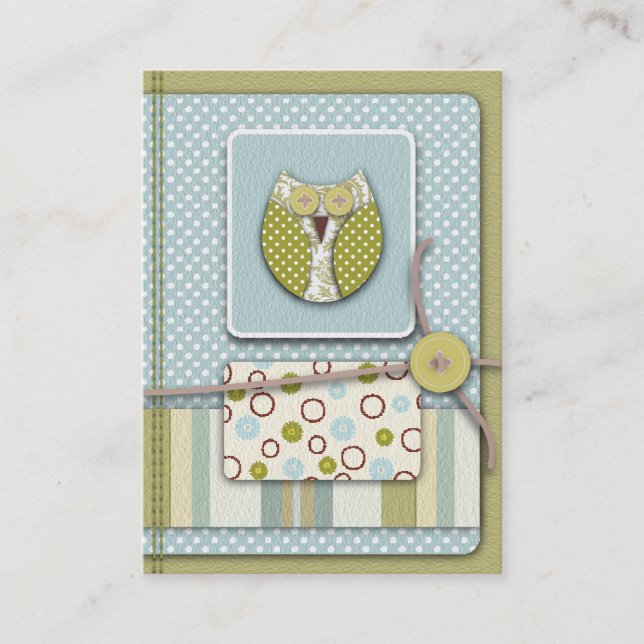 De Visita Cartão do lembrete da coruja (Frente)