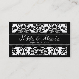 De Visita Cartão encantador da Web do casamento tema damasc