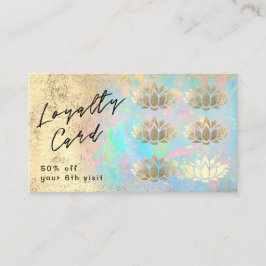 De Visita cartão faux gold foil lotus em textura opal