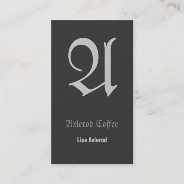 De Visita Cartão Inicial Fraktur Grays (Frente)