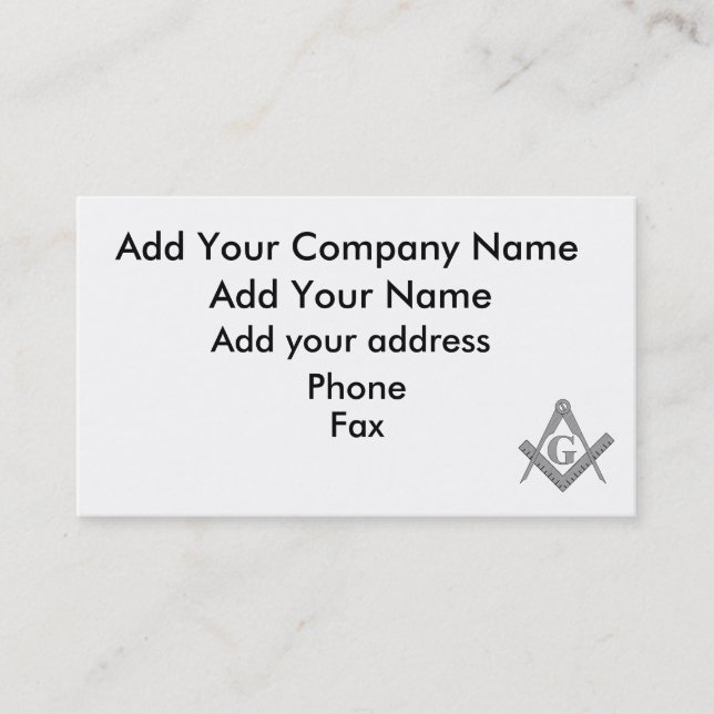 De Visita Cartão Masonic (Frente)