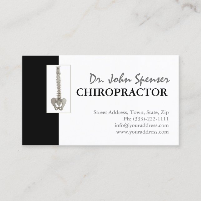 De Visita Cartão Médico Quiroprático Chiropractor Vertebrae (Frente)