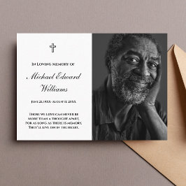 De Visita Cartão Memorial Com Funeral Fotográfica