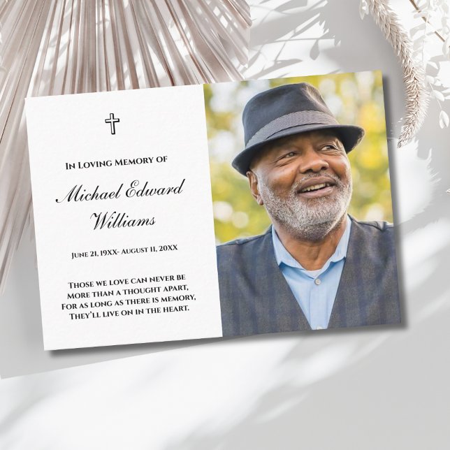 De Visita Cartão Memorial Com Funeral Fotográfica (Photo Memorial Prayer Card)