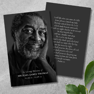 De Visita Cartão Memorial do Funeral do Tributo Fotográfico