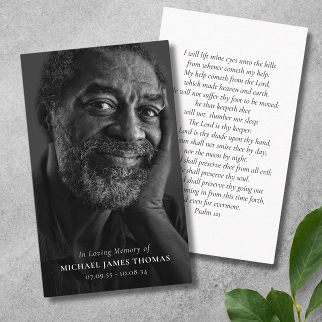 De Visita Cartão Memorial do Funeral do Tributo Fotográfico (Photo Memorial Prayer Card)