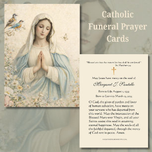 De Visita Cartão Memorial Fúnebre Católico da Bem-Aventurada