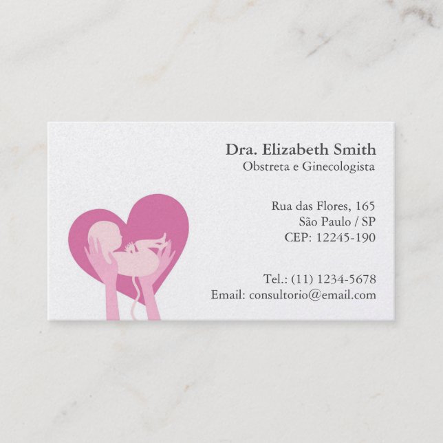 De Visita Cartão para Obstetra e Ginecologista (Frente)
