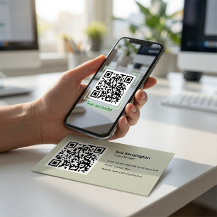 De Visita Cartão Personalizado QR Code Minimalista Moderno