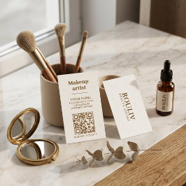 De Visita Cartão QR Code Vertical Minimalista | Tom Terra Ma