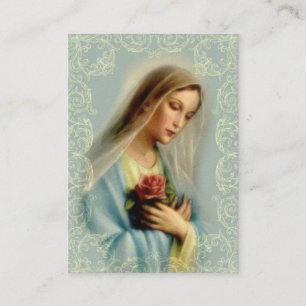 De Visita Cartão santamente   nossa senhora com branco da