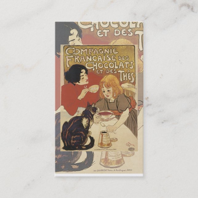 De Visita Cartão Vintage Hot Chocolate (Frente)