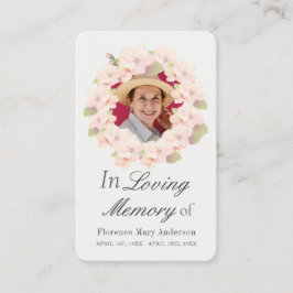 De Visita Cherry Blossom Wreath Sympathy Cartão com fotos
